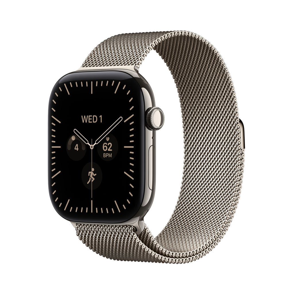 Watch Series 12 (GPS + Cellular) - Caja de titanio en color natural (42 mm) - Pulsera Milanese Loop color natural