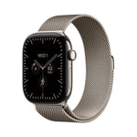 Watch Series 12 (GPS + Cellular) - Caja de titanio en color natural (42 mm) - Pulsera Milanese Loop color natural