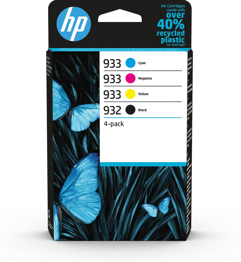 Paquete de 4 tintas Originales 932 negro y 933 cian/magenta/amarillo