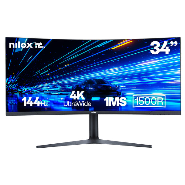 MONITOR 34" NXM344KD11 ULTRAWIDE 4K CURVO 144HZ 2HDMI 2DP 1MS MMDIA pantalla para PC 86 4 cm (34") 3440 x 1440 Pixeles UltraWide Quad HD LED Negro