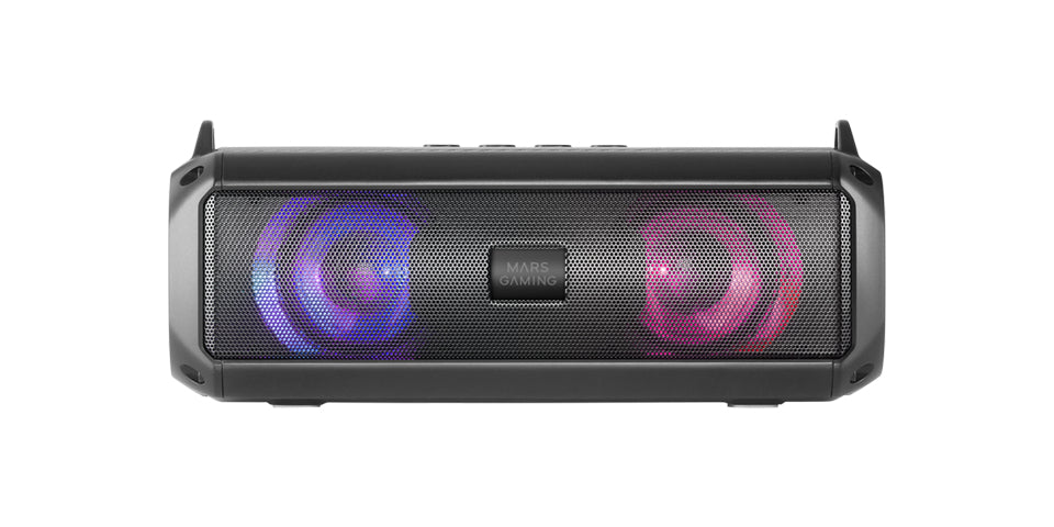 MSB-XT  Altavoz Porttil + Barra de Sonido 2en1  Iluminacin RGB Dinmica  Sistema de Sonido 4 Drivers 20W  Altavoz Bluetooth 5.3 + AUX/MicroSD/USB/Radio FM  Negro