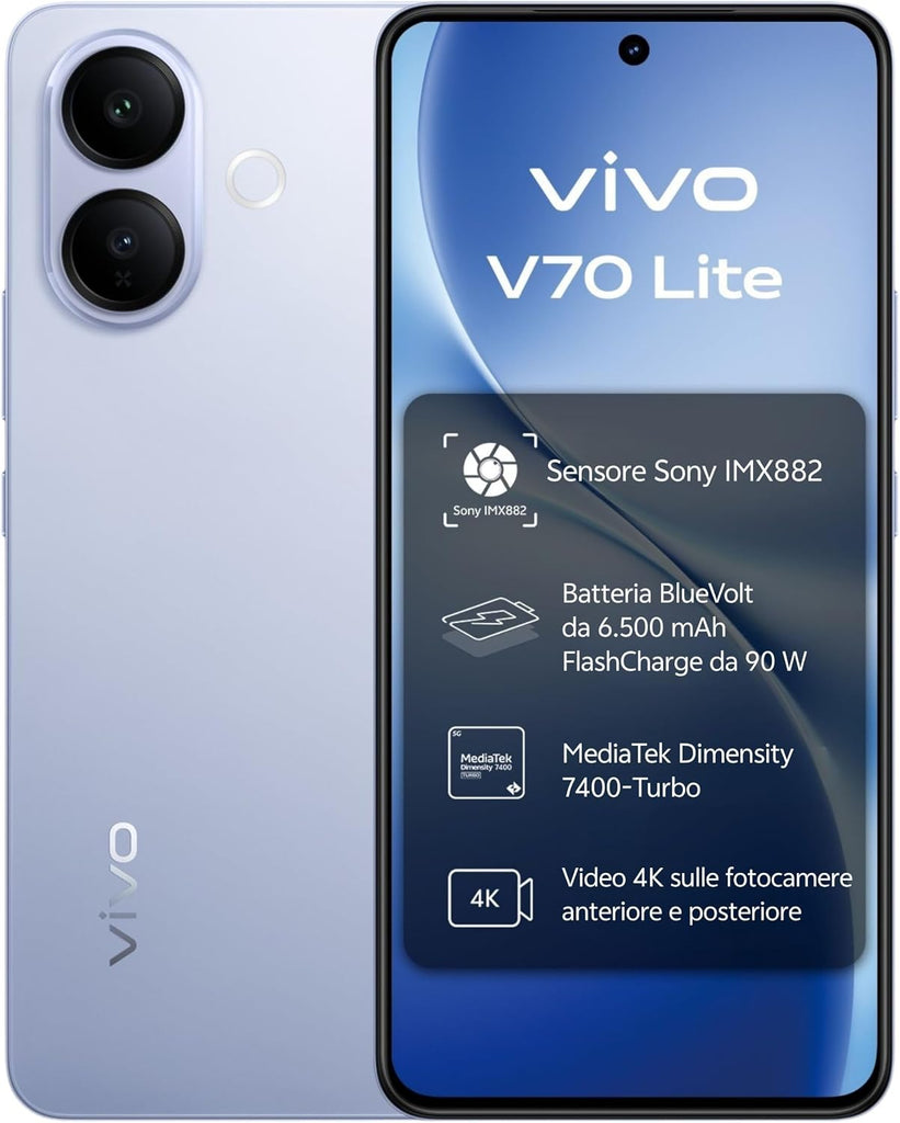 V70 Lite 5G 17 2 cm (6.77") Android 16.0 USB Tipo C 6 GB 256 GB 6500 mAh Azul