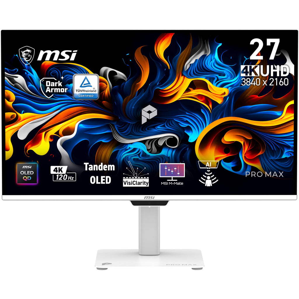Pro MAX 271UPXW12G pantalla para PC 67 3 cm (26.5") 3840 x 2160 Pixeles UltraWide Full HD QD-OLED Blanco