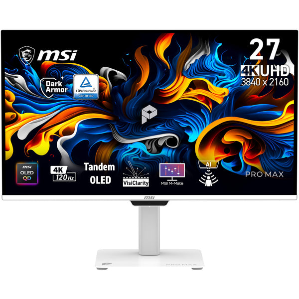 Pro MAX 271UPXW12G pantalla para PC 67 3 cm (26.5") 3840 x 2160 Pixeles UltraWide Full HD QD-OLED Blanco