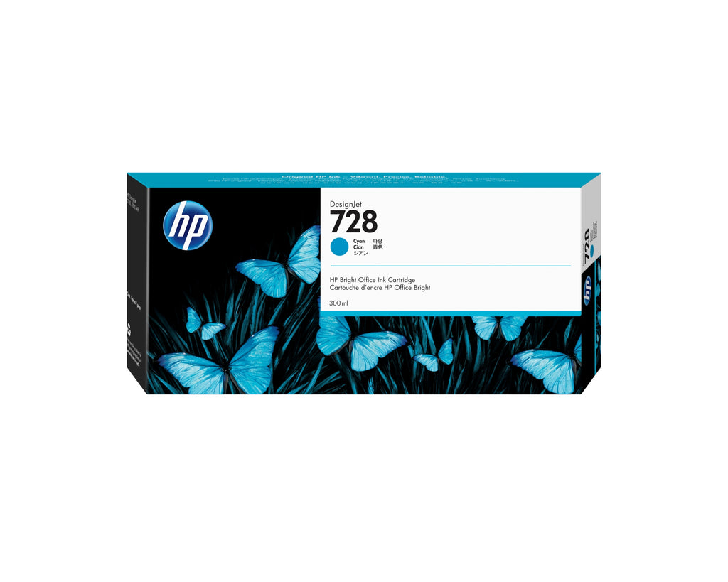 Cartucho de tinta DesignJet 728 cian de 300 ml